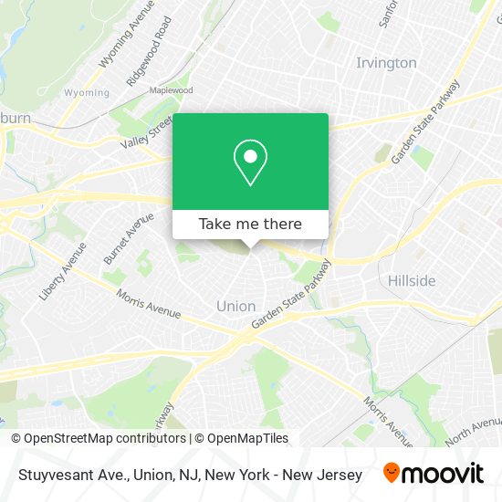 Stuyvesant Ave., Union, NJ map