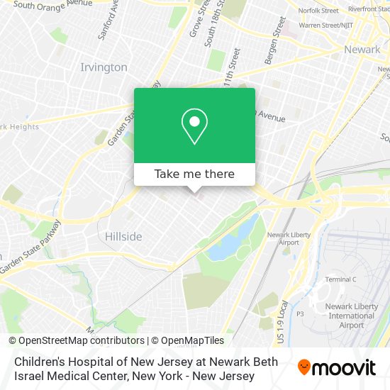 Mapa de Children's Hospital of New Jersey at Newark Beth Israel Medical Center