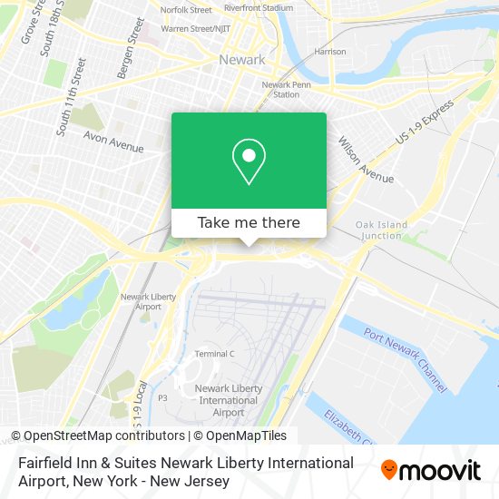 Mapa de Fairfield Inn & Suites Newark Liberty International Airport