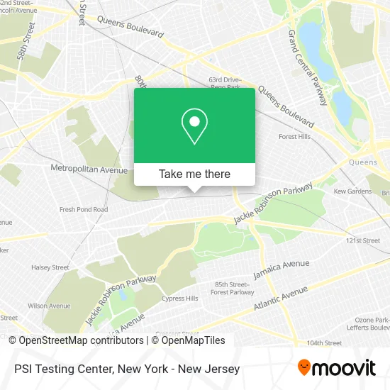 PSI Testing Center map