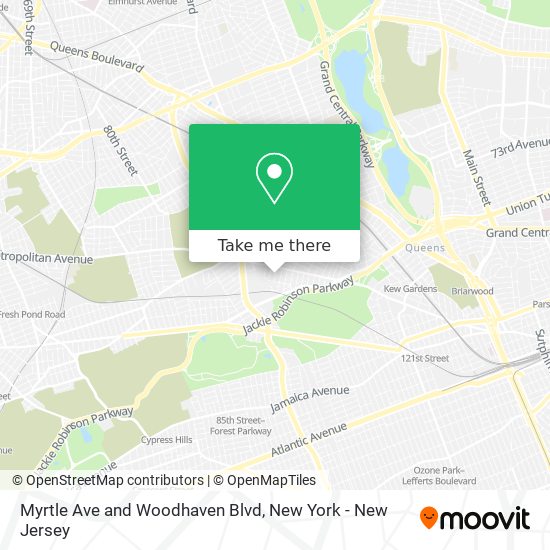 Myrtle Ave and Woodhaven Blvd map