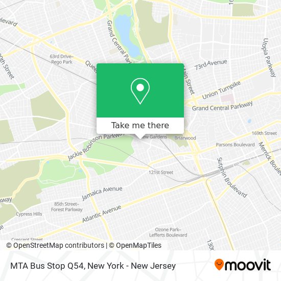 MTA Bus Stop Q54 map