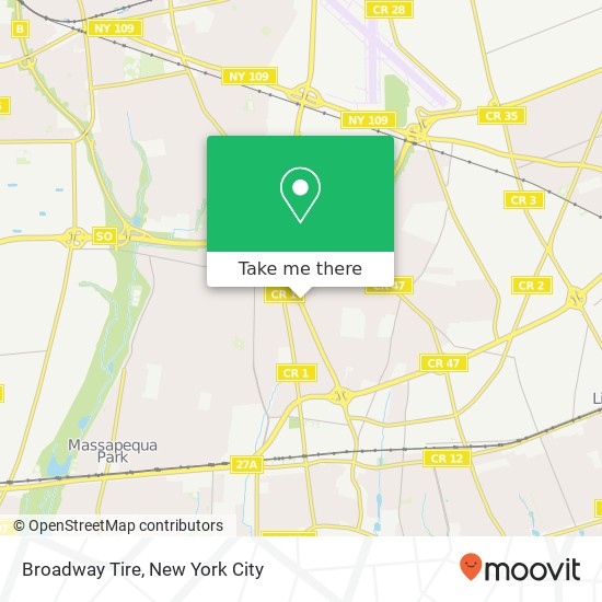 Broadway Tire map