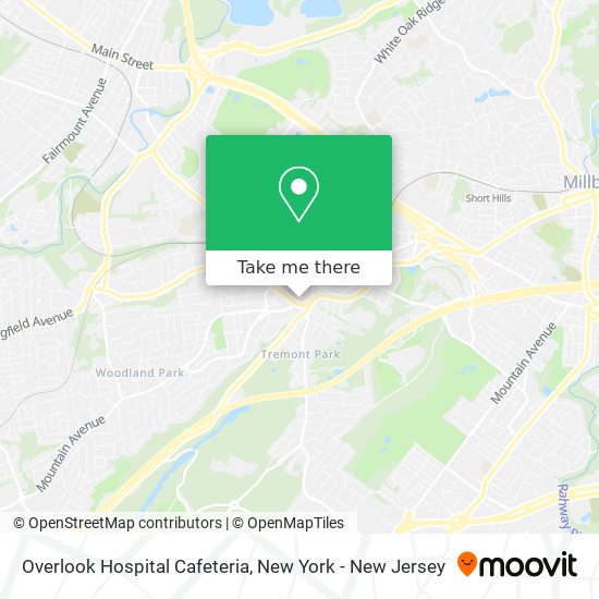 Overlook Hospital Cafeteria map