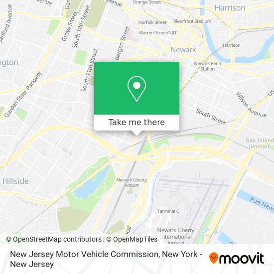 Mapa de New Jersey Motor Vehicle Commission