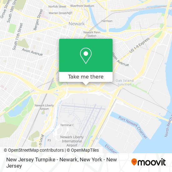 New Jersey Turnpike - Newark map