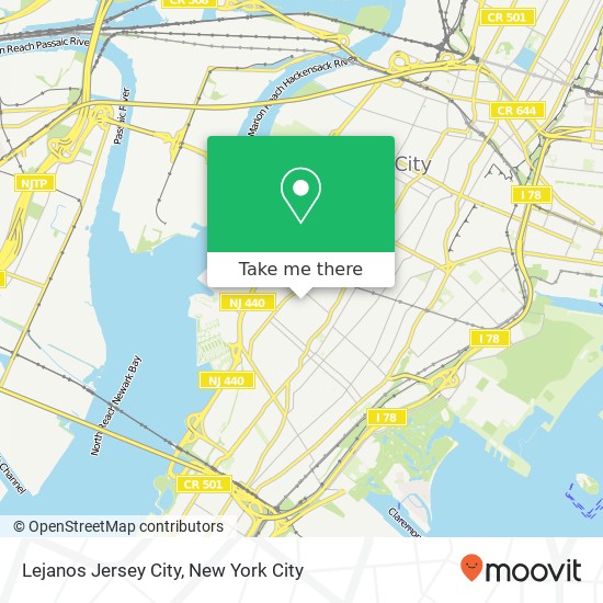 Mapa de Lejanos Jersey City