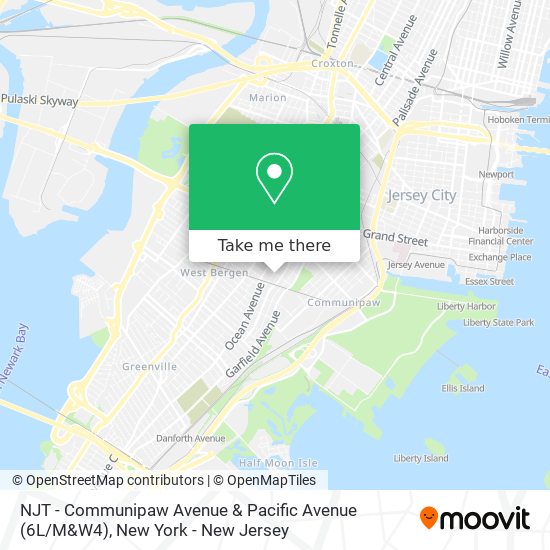 NJT - Communipaw Avenue & Pacific Avenue (6L / M&W4) map