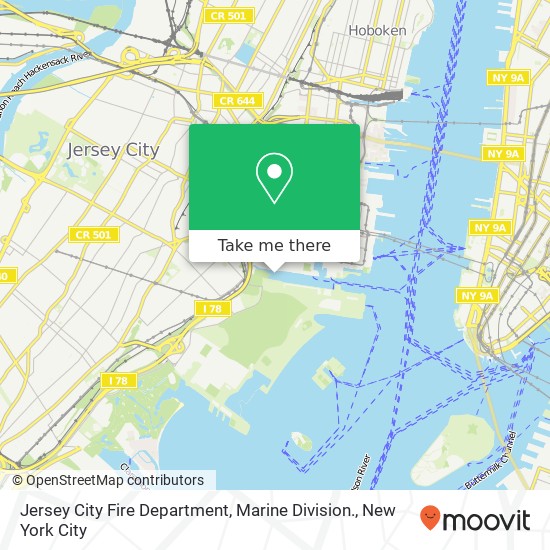 Mapa de Jersey City Fire Department, Marine Division.