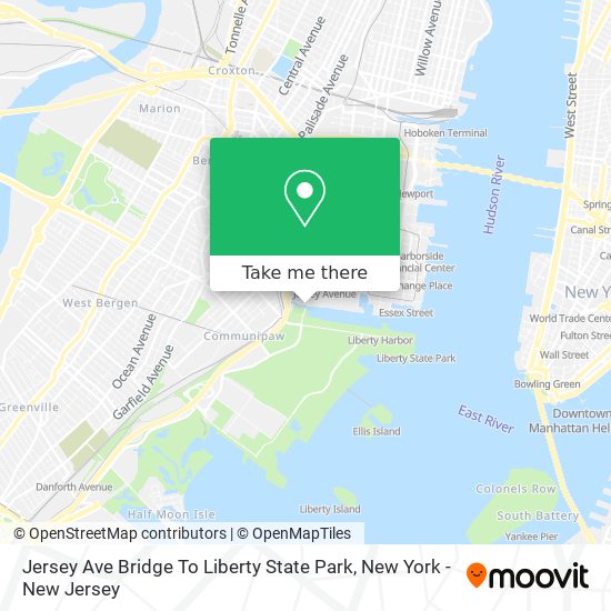 Jersey Ave Bridge To Liberty State Park map