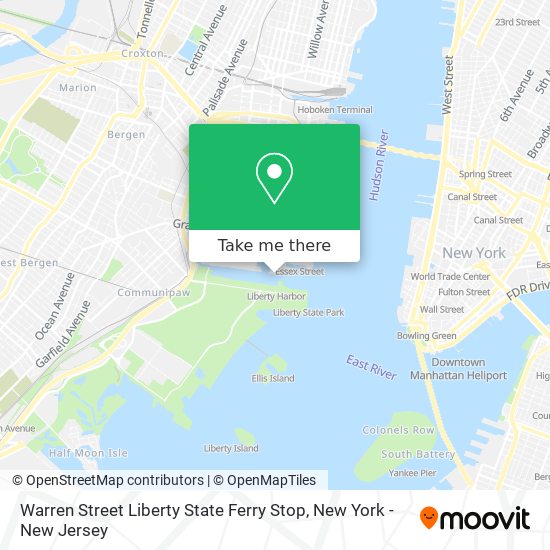 Mapa de Warren Street Liberty State Ferry Stop