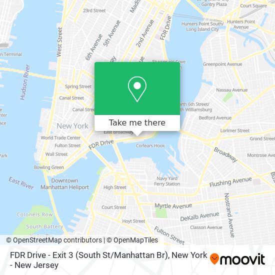 FDR Drive - Exit 3 (South St / Manhattan Br) map