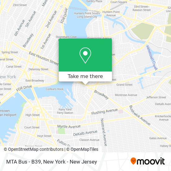 Mapa de MTA Bus - B39