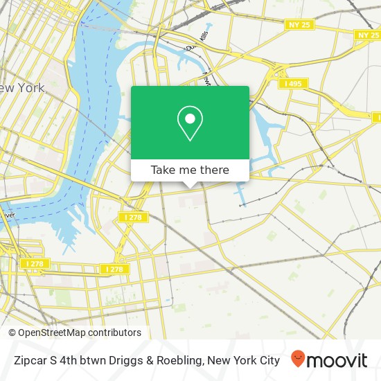 Zipcar S 4th btwn Driggs & Roebling map