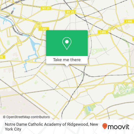 Notre Dame Catholic Academy of Ridgewood map