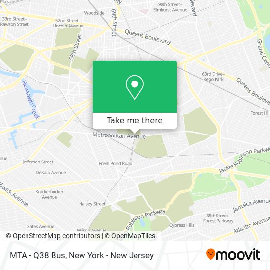 MTA - Q38 Bus map