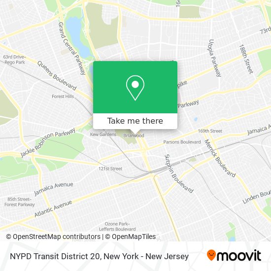 Mapa de NYPD Transit District 20