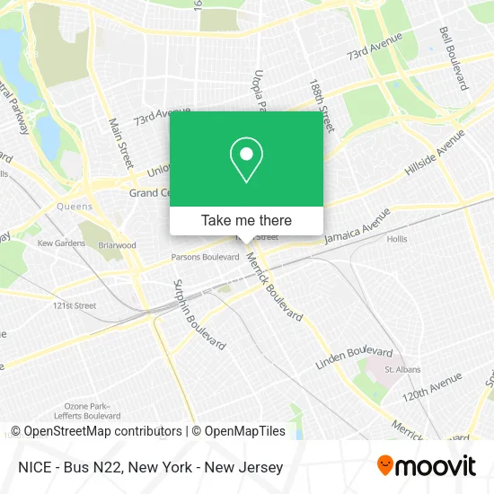 NICE - Bus N22 map