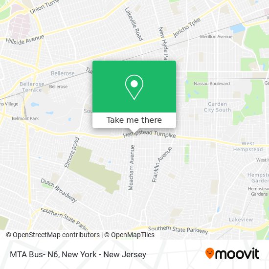 MTA Bus- N6 map