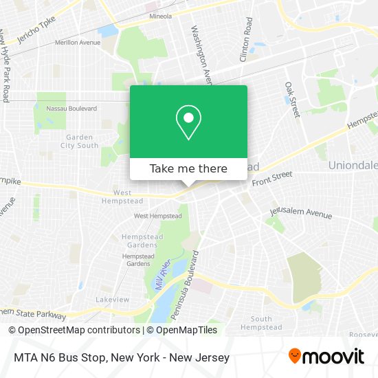 MTA N6 Bus Stop map