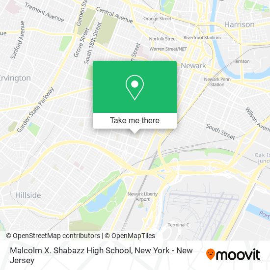 Malcolm X. Shabazz High School map