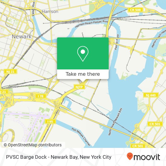 PVSC Barge Dock - Newark Bay map