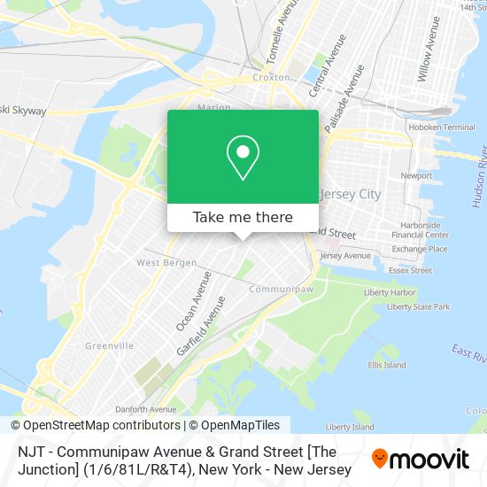 Mapa de NJT - Communipaw Avenue & Grand Street [The Junction] (1 / 6/81L / R&T4)