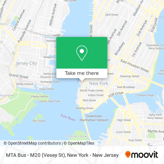 MTA Bus - M20 (Vesey St) map