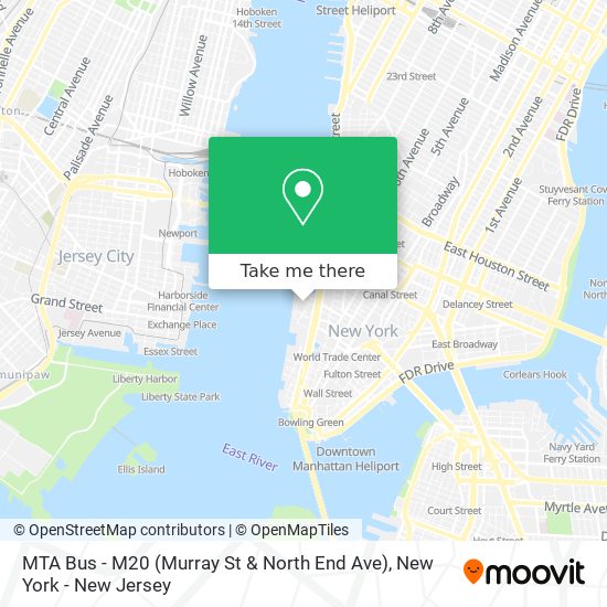 Mapa de MTA Bus - M20 (Murray St & North End Ave)