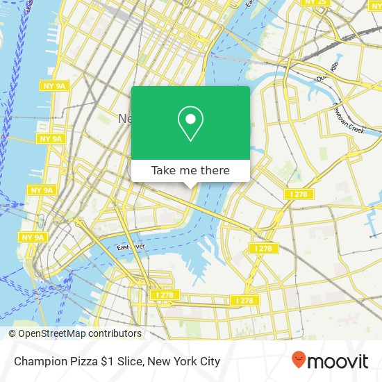 Champion Pizza $1 Slice map