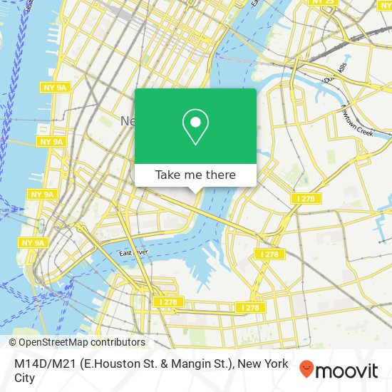Mapa de M14D / M21 (E.Houston St. & Mangin St.)