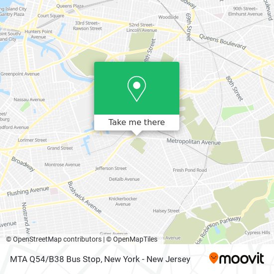 MTA Q54/B38 Bus Stop map