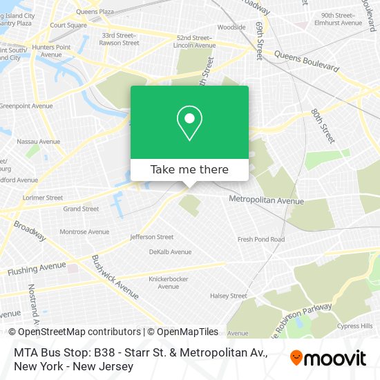 MTA Bus Stop: B38 - Starr St. & Metropolitan Av. map