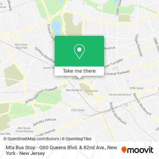 Mapa de Mta Bus Stop - Q60 Queens Blvd. & 82nd Ave.