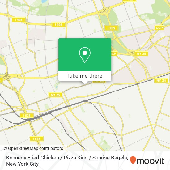 Mapa de Kennedy Fried Chicken / Pizza King / Sunrise Bagels