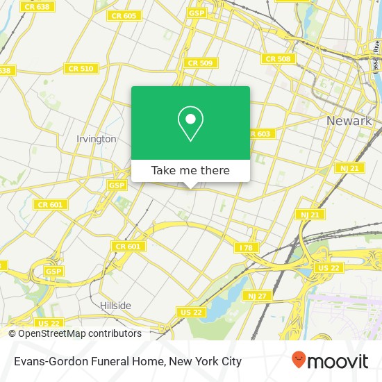 Evans-Gordon Funeral Home map