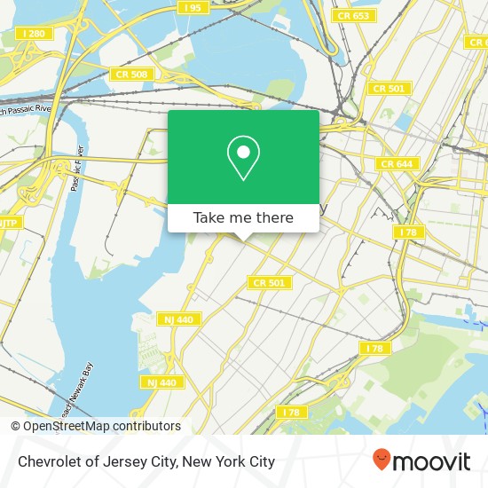 Chevrolet of Jersey City map