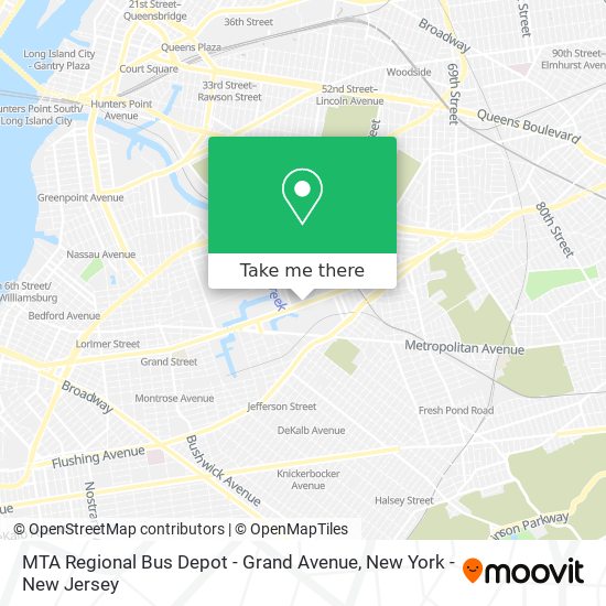 Mapa de MTA Regional Bus Depot - Grand Avenue