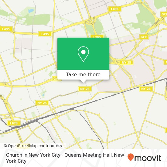 Mapa de Church in New York City - Queens Meeting Hall