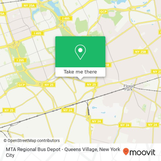 MTA Regional Bus Depot - Queens Village map