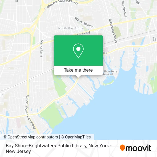 Bay Shore-Brightwaters Public Library map