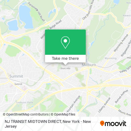 NJ TRANSIT MIDTOWN DIRECT map