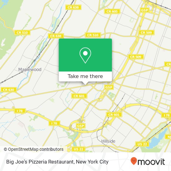 Mapa de Big Joe's Pizzeria Restaurant