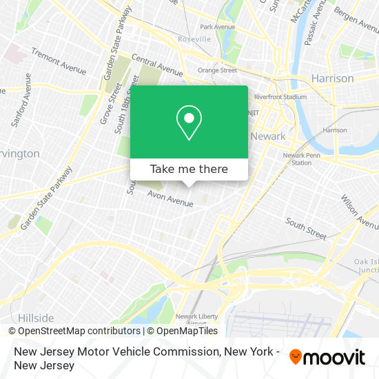 New Jersey Motor Vehicle Commission map