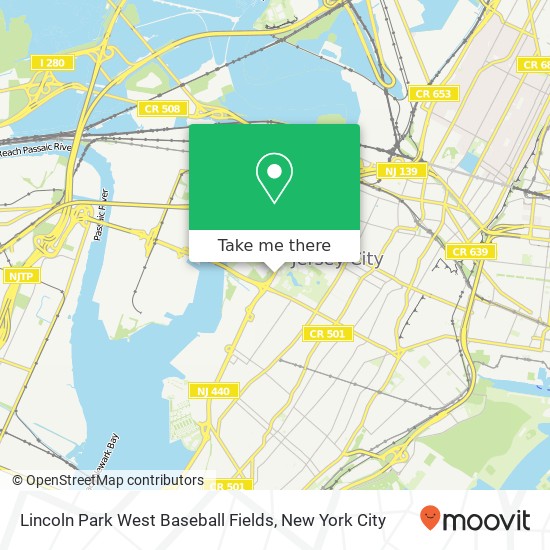 Mapa de Lincoln Park West Baseball Fields