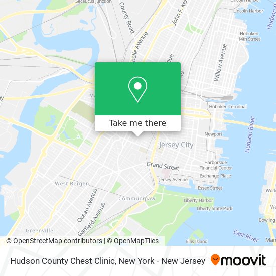 Hudson County Chest Clinic map