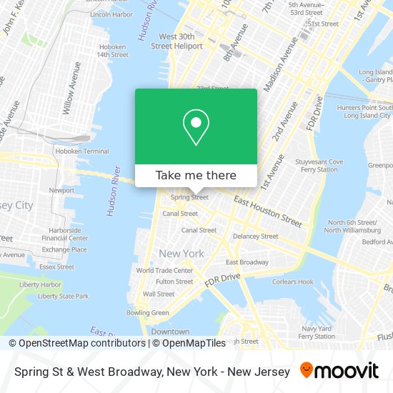 Mapa de Spring St & West Broadway