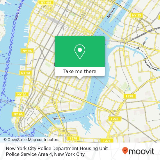 Mapa de New York City Police Department Housing Unit Police Service Area 4