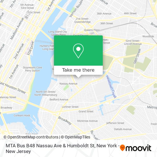 MTA Bus B48 Nassau Ave & Humboldt St map