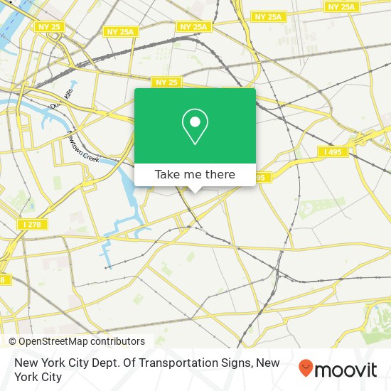 Mapa de New York City Dept. Of Transportation Signs